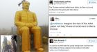 Gold Mao Zedong statue is ripped down days after it was unveiled